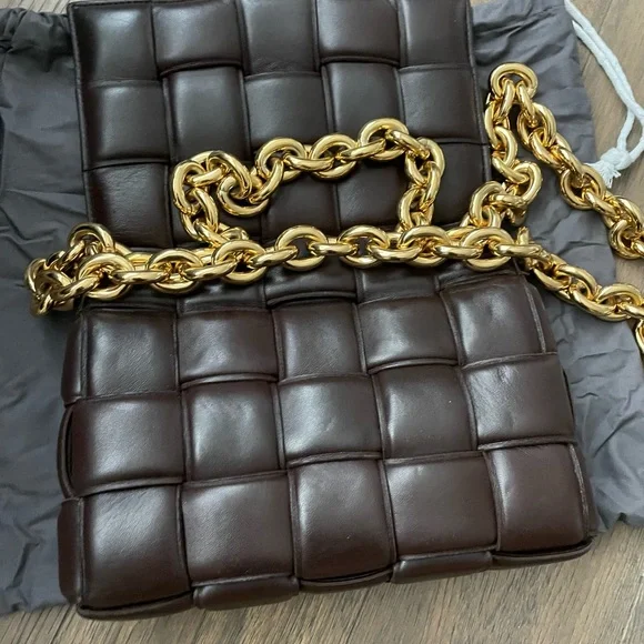 Bottega Veneta Dark Brown Padded Leather Cassette Chain Bag $5500 - Picture 3 of 5